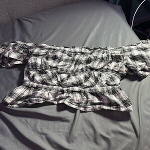 Plaid Ruffle Women's Top